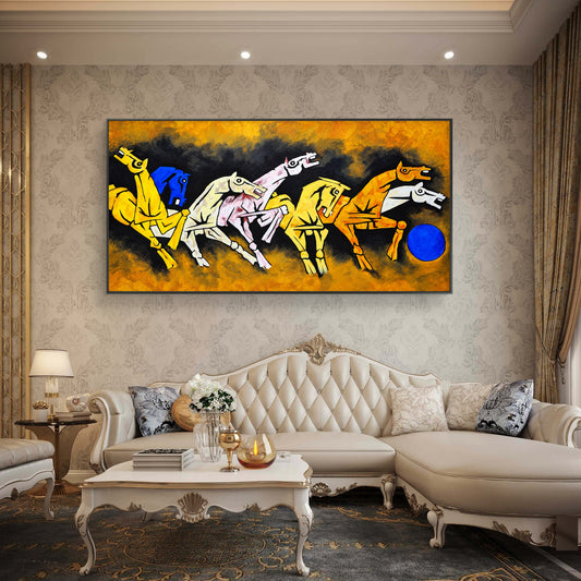 Seven Horses Premium Canvas Painting - Canvas Wall Art | Decor By Neon