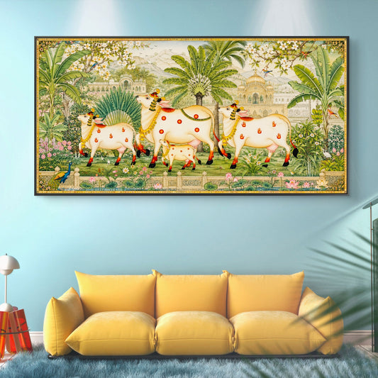 Traditional Pichwai Shrinathji Premium Canvas Painting - Canvas Wall Art | Decor By Neon