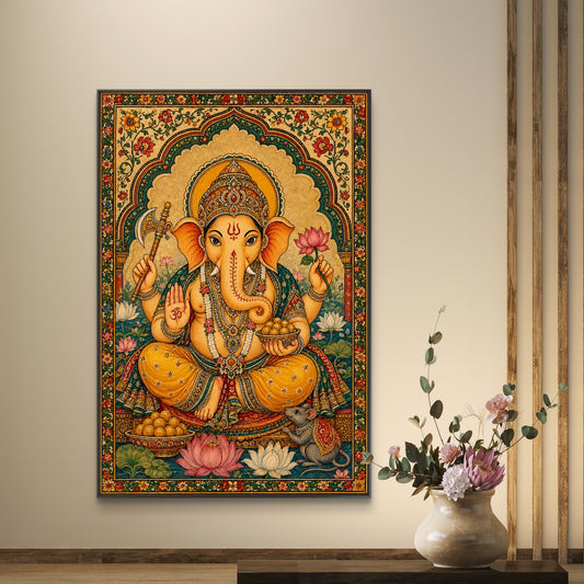 Lord Ganesha Premium Canvas Painting - Canvas Wall Art | Decor By Neon