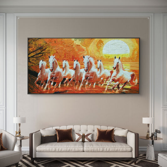 Seven Horses Premium Canvas Painting - Canvas Wall Art | Decor By Neon