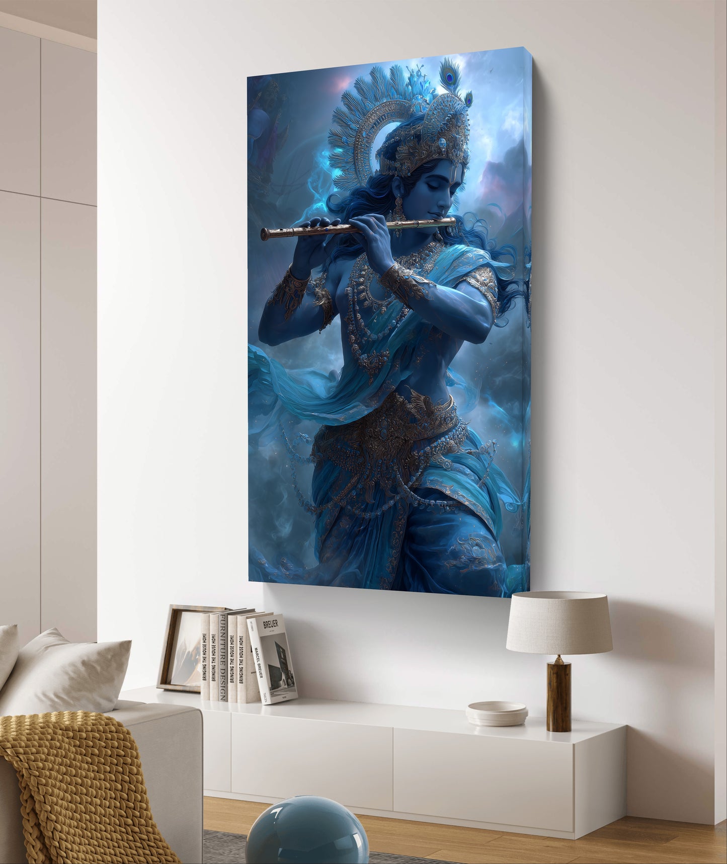 Krishna Ji with Flute - 2 Premium Acrylic Wall Art for Home & Temple Decor