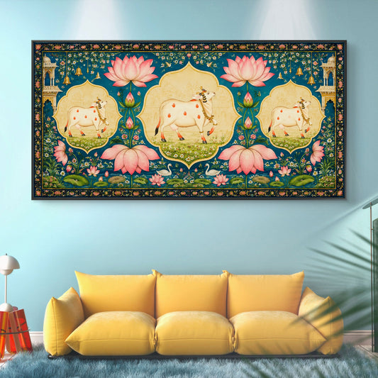 Traditional Pichwai Shrinathji Premium Canvas Painting - Canvas Wall Art | Decor By Neon