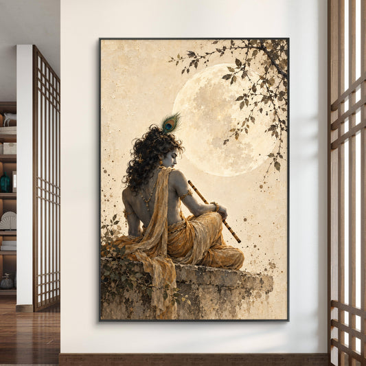 Lord Krishna Premium Canvas Painting - Canvas Wall Art | Decor By Neon