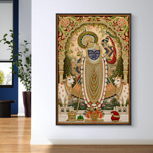 Traditional Pichwai Shrinathji Premium Canvas Painting - Canvas Wall Art | Decor By Neon