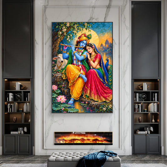 Radha Krishna Premium Canvas Painting - Canvas Wall Art | Decor By Neon