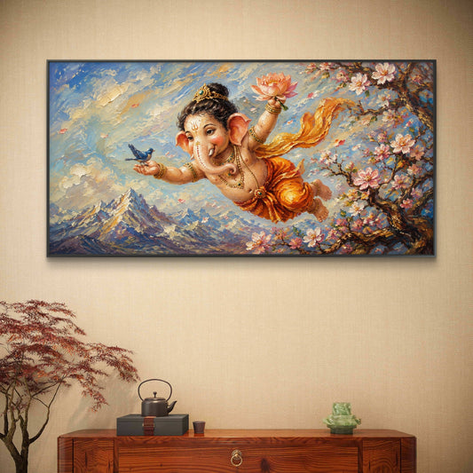 Lord Ganesha Premium Canvas Painting - Canvas Wall Art | Decor By Neon