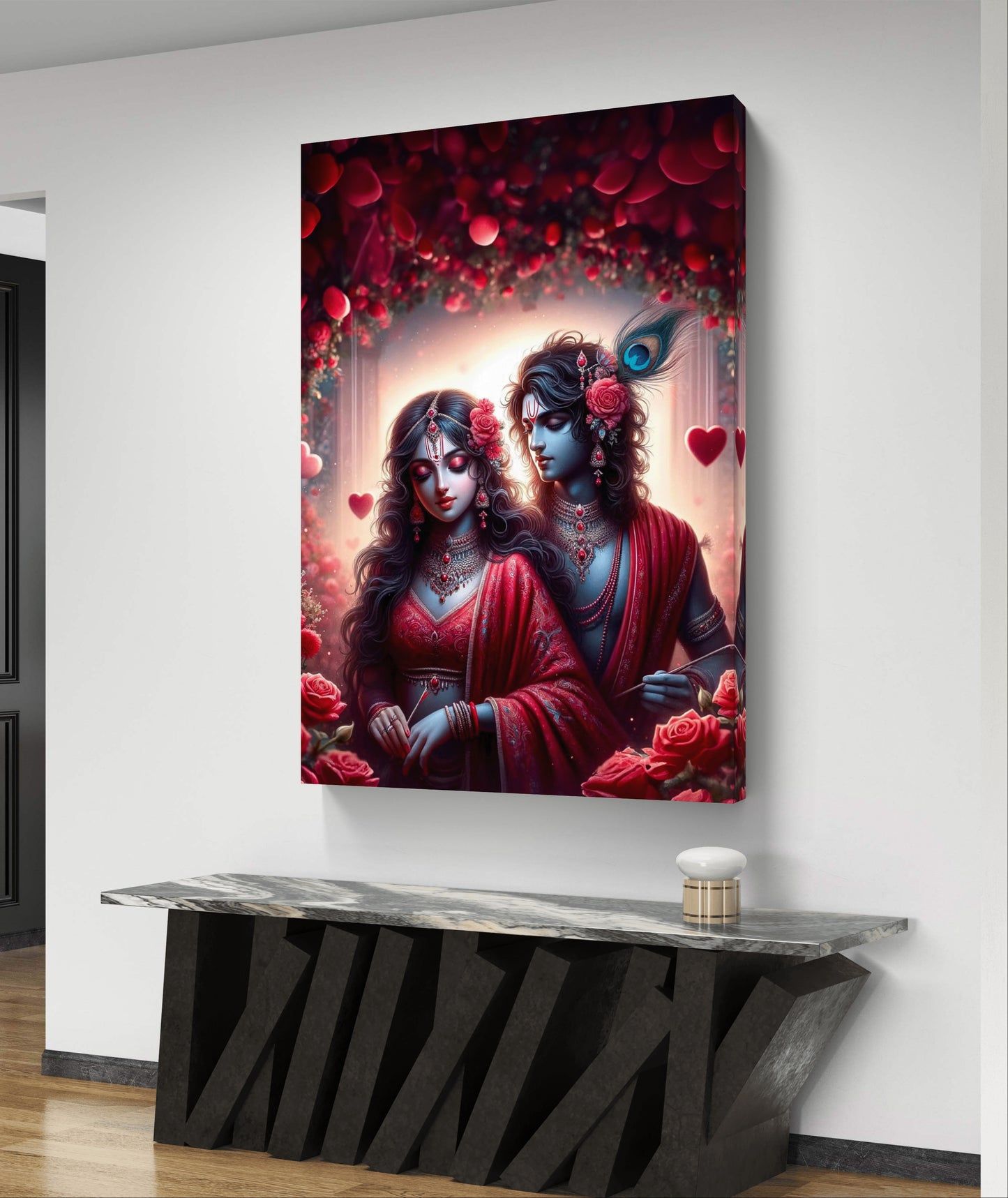 Radha Krishna Premium Acrylic Wall Art for Home & Temple Decor