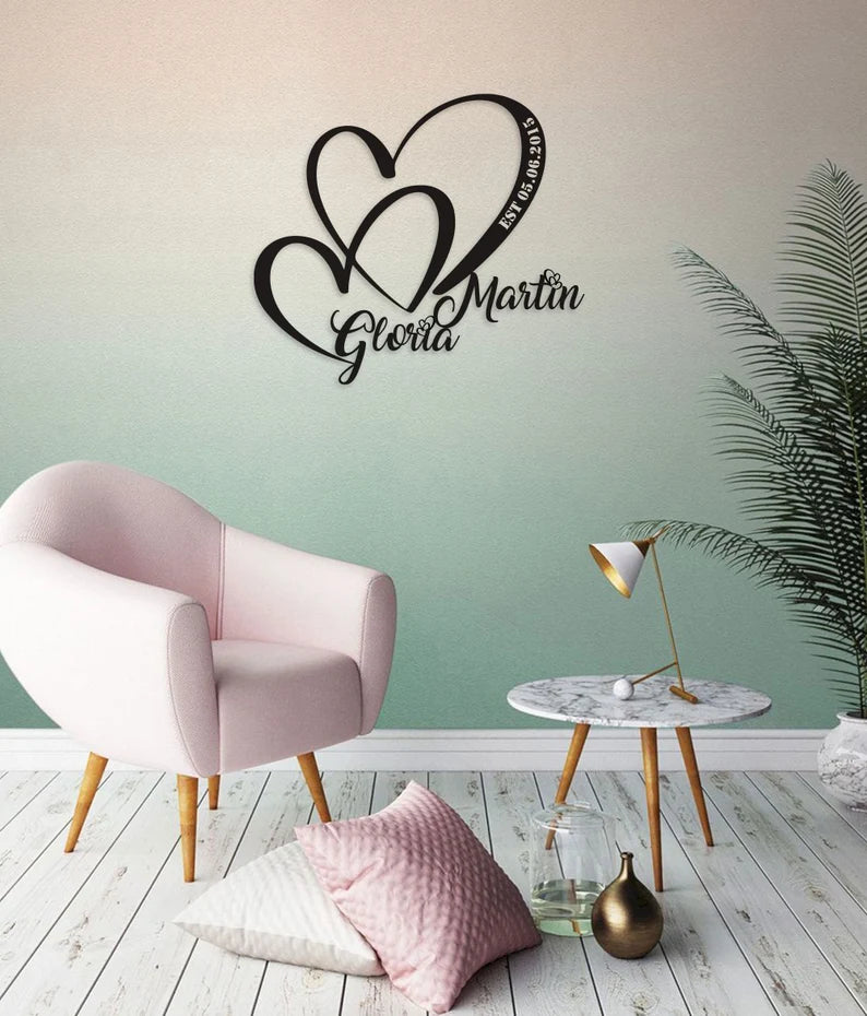 Love Metal Wall Art, Unique/Customized Metal Wall Art Gift, Metal Wall Art for Wedding/Anniversary Gifts