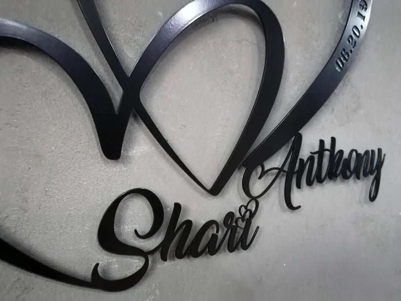 Love Metal Wall Art, Unique/Customized Metal Wall Art Gift, Metal Wall Art for Wedding/Anniversary Gifts