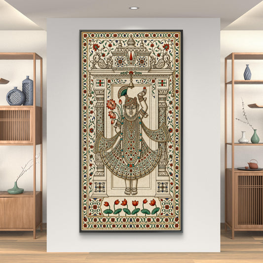 Traditional Pichwai Shrinathji Premium Canvas Painting - Canvas Wall Art | Decor By Neon