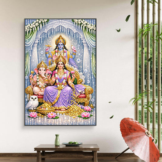 Ganesh Lakshmi Ji Premium Canvas Painting - Canvas Wall Art | Decor By Neon