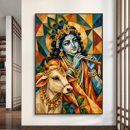 Lord Krishna Premium Canvas Painting - Canvas Wall Art | Decor By Neon