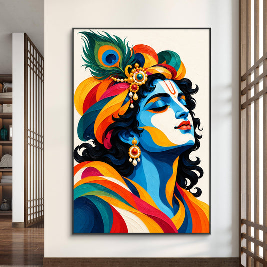 Lord Krishna Premium Canvas Painting - Canvas Wall Art | Decor By Neon