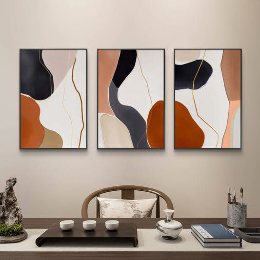 Set of 3 Abstract Art Premium Canvas Painting - Canvas Wall Art | Decor By Neon