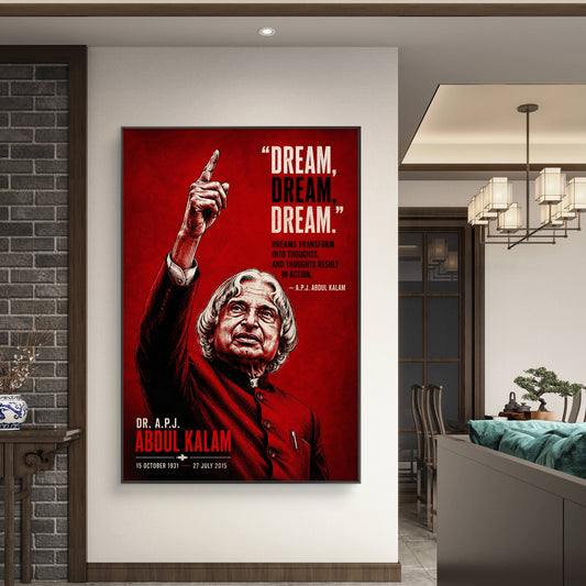 APJ Abdul Kalam Premium Canvas Painting - Canvas Wall Art | Decor By Neon