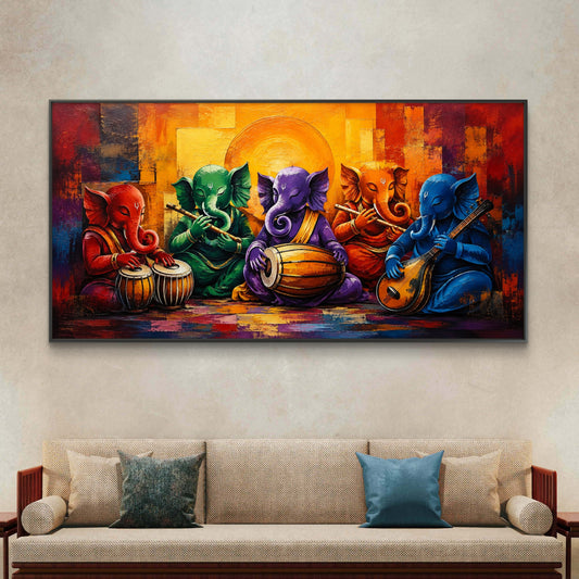 Lord Ganesha Premium Canvas Painting - Canvas Wall Art | Decor By Neon