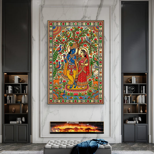Radha Krishna Premium Canvas Painting - Canvas Wall Art | Decor By Neon