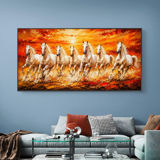 Seven Horses Premium Canvas Painting - Canvas Wall Art | Decor By Neon