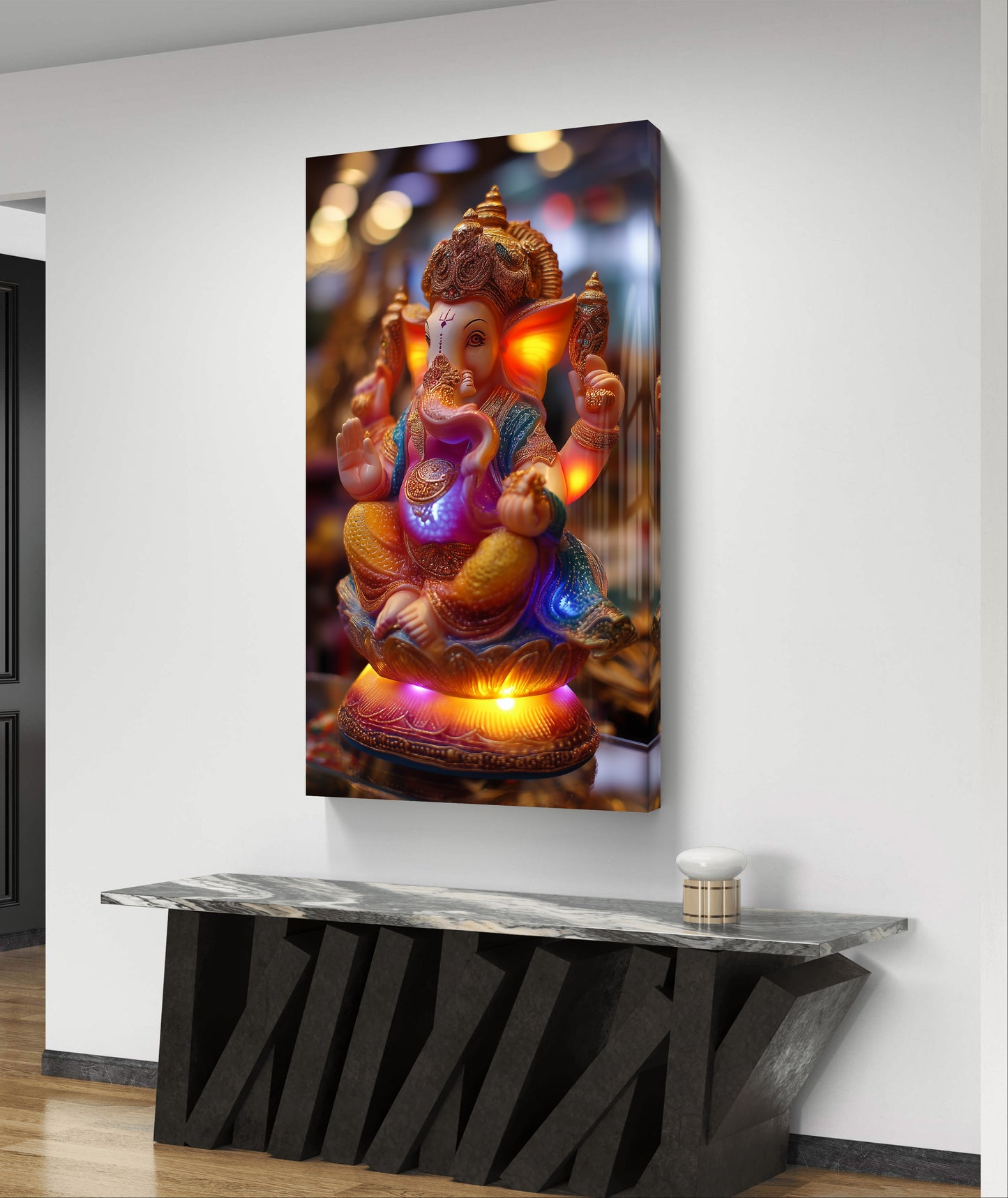 Lord Ganesha Idol Premium Acrylic Wall Art for Home & Temple Decor