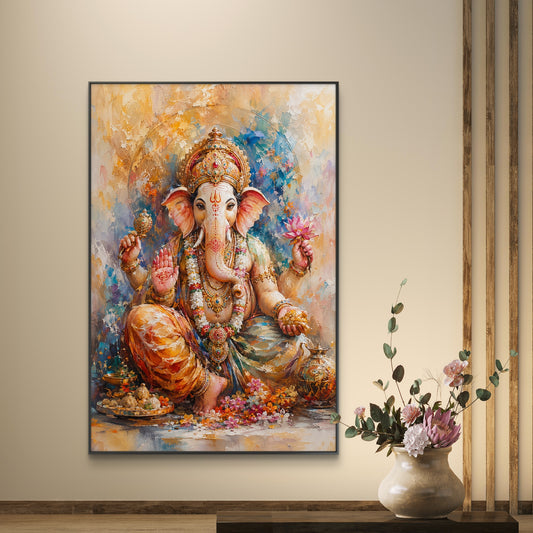 Lord Ganesha Premium Canvas Painting - Canvas Wall Art | Decor By Neon