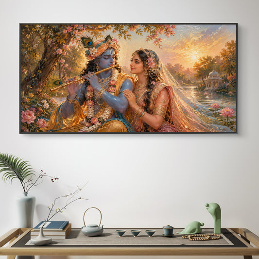 Radha Krishna Premium Canvas Painting - Canvas Wall Art | Decor By Neon