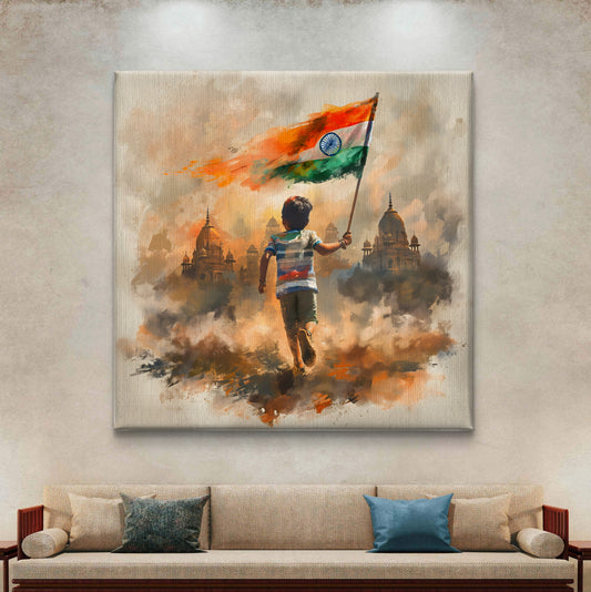 Little Patriot Premium Canvas Wall Painting
