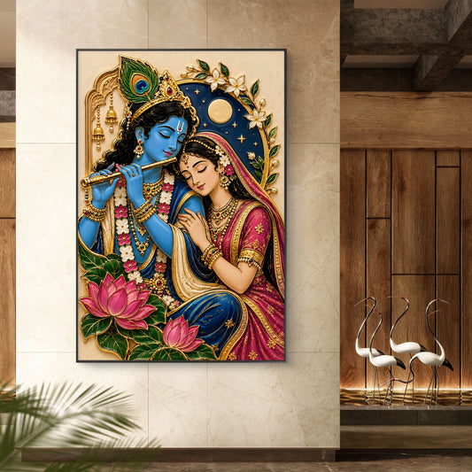 Radha Krishna Premium Canvas Painting - Canvas Wall Art | Decor By Neon