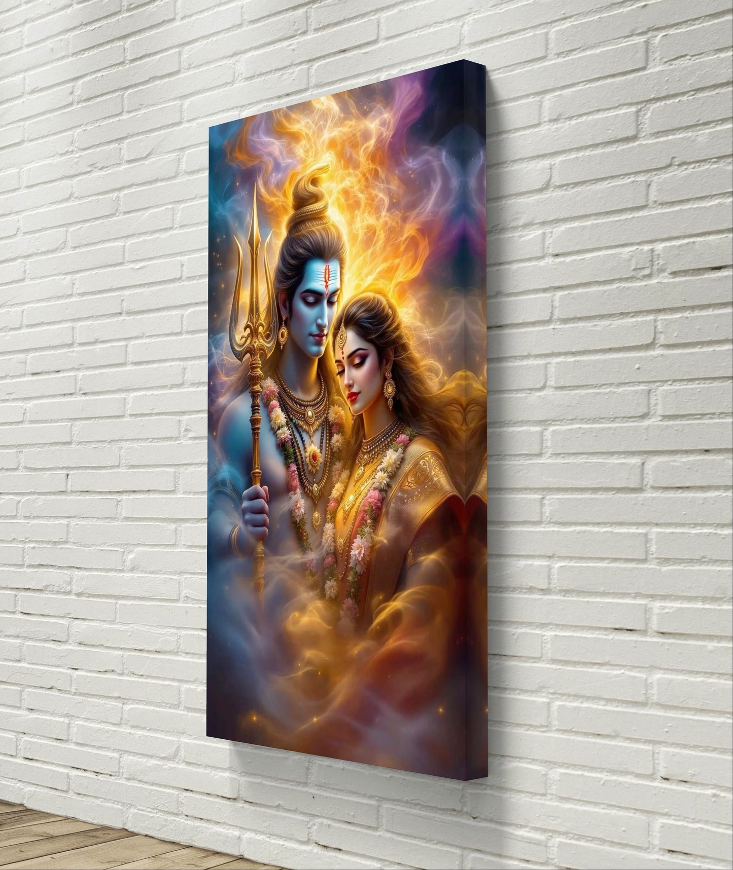Shiva Parvati Premium Acrylic Wall Art for Home & Temple Decor