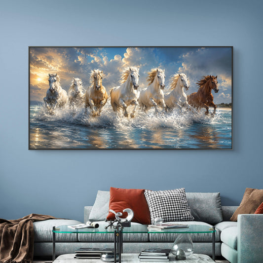 Seven Horses Premium Canvas Painting - Canvas Wall Art | Decor By Neon