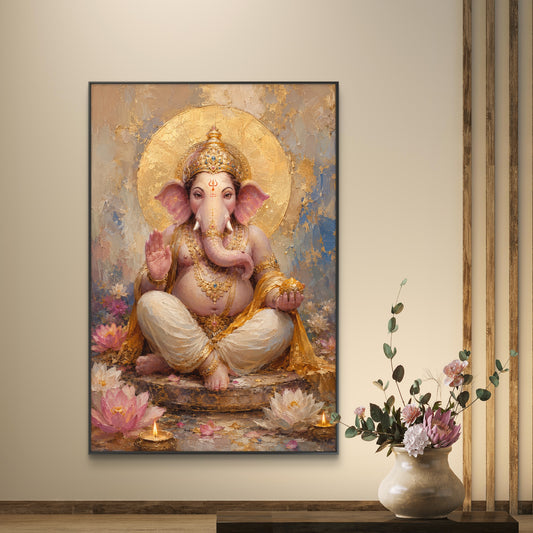 Lord Ganesha Premium Canvas Painting - Canvas Wall Art | Decor By Neon