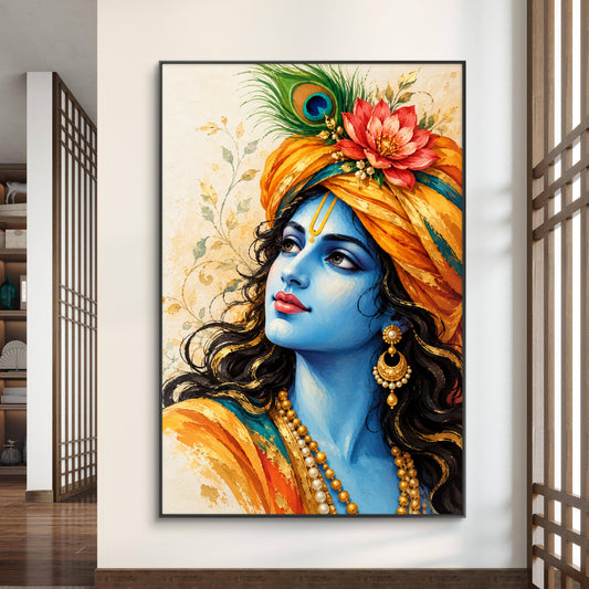 Lord Krishna Premium Canvas Painting - Canvas Wall Art | Decor By Neon