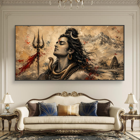 Lord Shiva Premium Canvas Painting - Canvas Wall Art | Decor By Neon