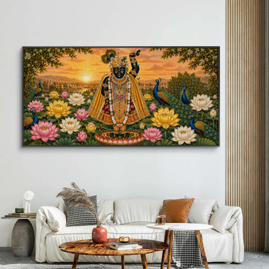 Traditional Pichwai Shrinathji Premium Canvas Painting - Canvas Wall Art | Decor By Neon