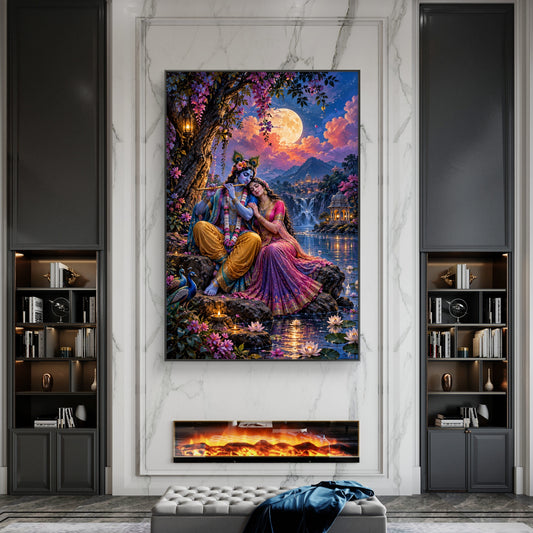 Radha Krishna Premium Canvas Painting - Canvas Wall Art | Decor By Neon
