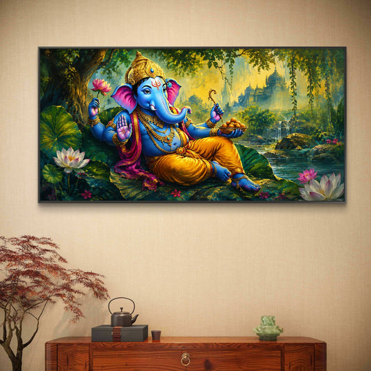 Lord Ganesha Premium Canvas Painting - Canvas Wall Art | Decor By Neon