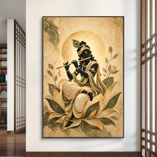 Lord Krishna Premium Canvas Painting - Canvas Wall Art | Decor By Neon