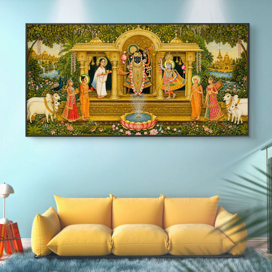Traditional Pichwai Shrinathji Premium Canvas Painting - Canvas Wall Art | Decor By Neon