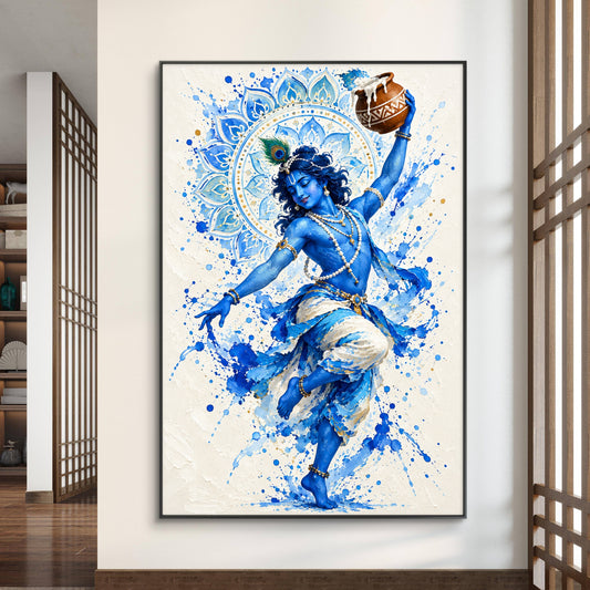 Lord Krishna Premium Canvas Painting - Canvas Wall Art | Decor By Neon