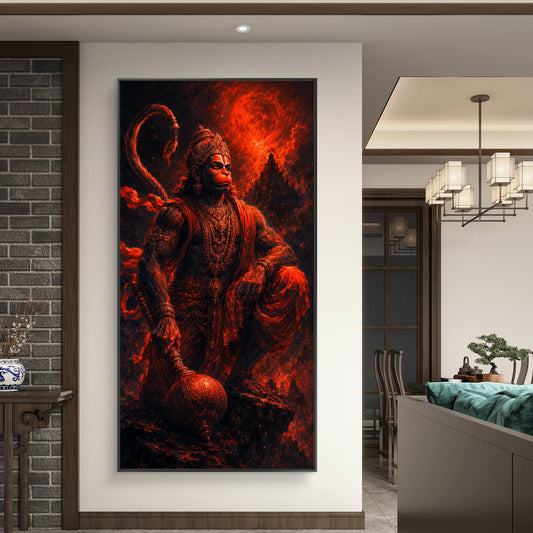 Lord Hanuman Premium Canvas Painting - Canvas Wall Art | Decor By Neon