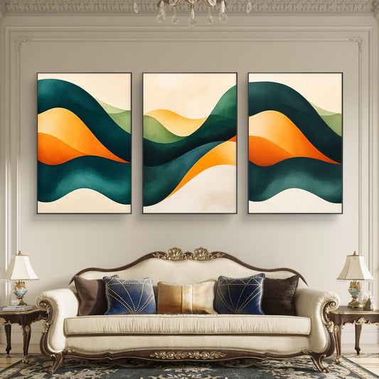 Set of 3 Abstract Art Premium Canvas Painting - Canvas Wall Art | Decor By Neon