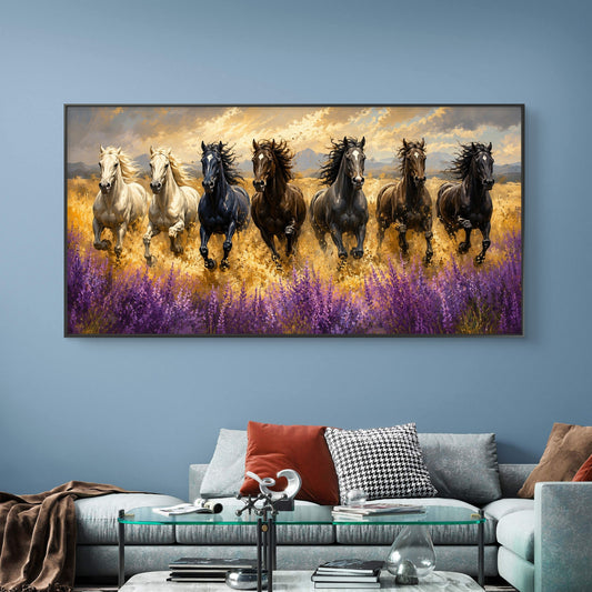 Seven Horses Premium Canvas Painting - Canvas Wall Art | Decor By Neon
