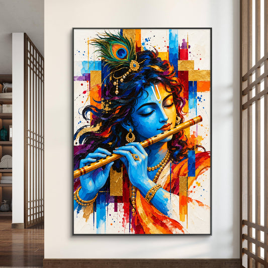 Lord Krishna Premium Canvas Painting - Canvas Wall Art | Decor By Neon