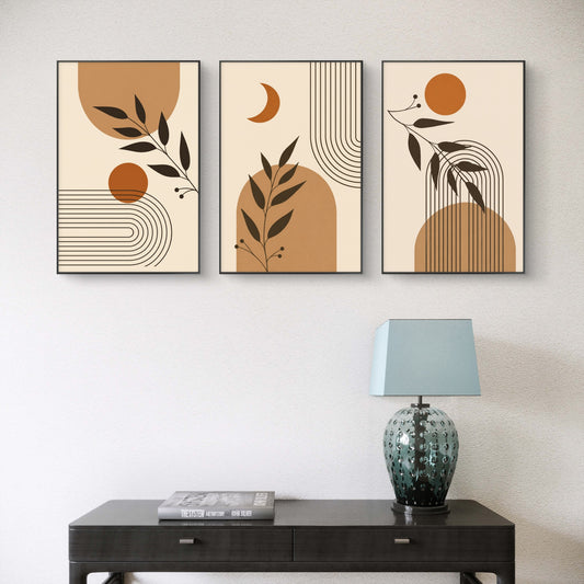 Set of 3 Abstract Art Premium Canvas Painting - Canvas Wall Art | Decor By Neon