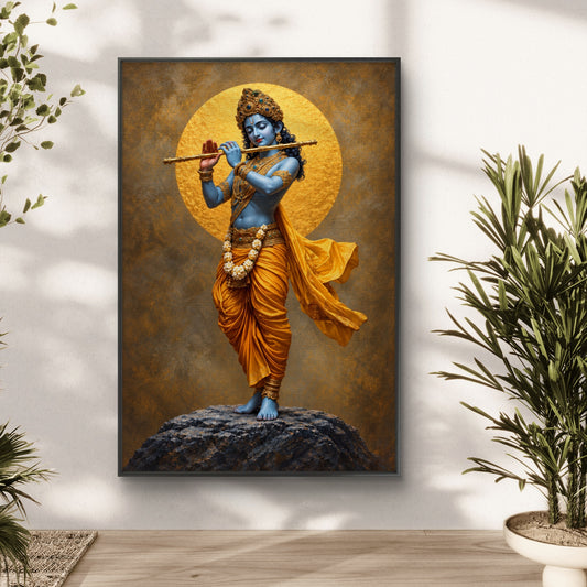 Lord Krishna Premium Canvas Painting - Canvas Wall Art | Decor By Neon