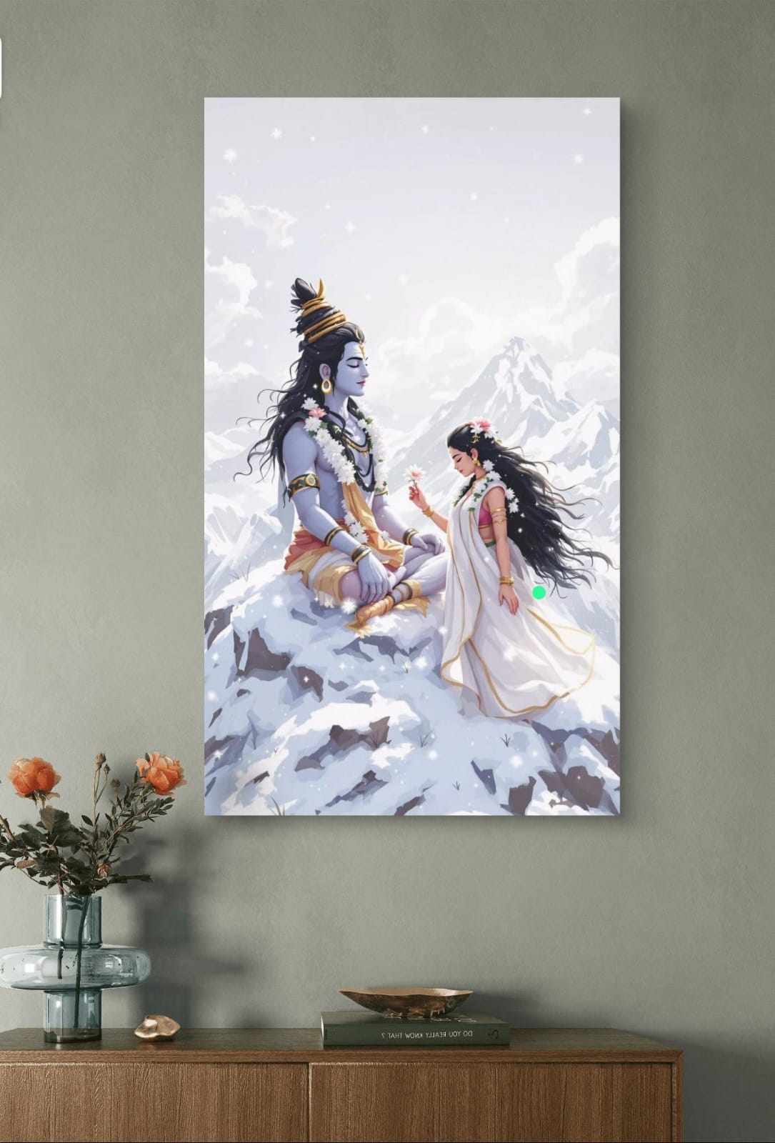 Shiva Parvati Premium Acrylic Wall Art for Home & Temple Decor