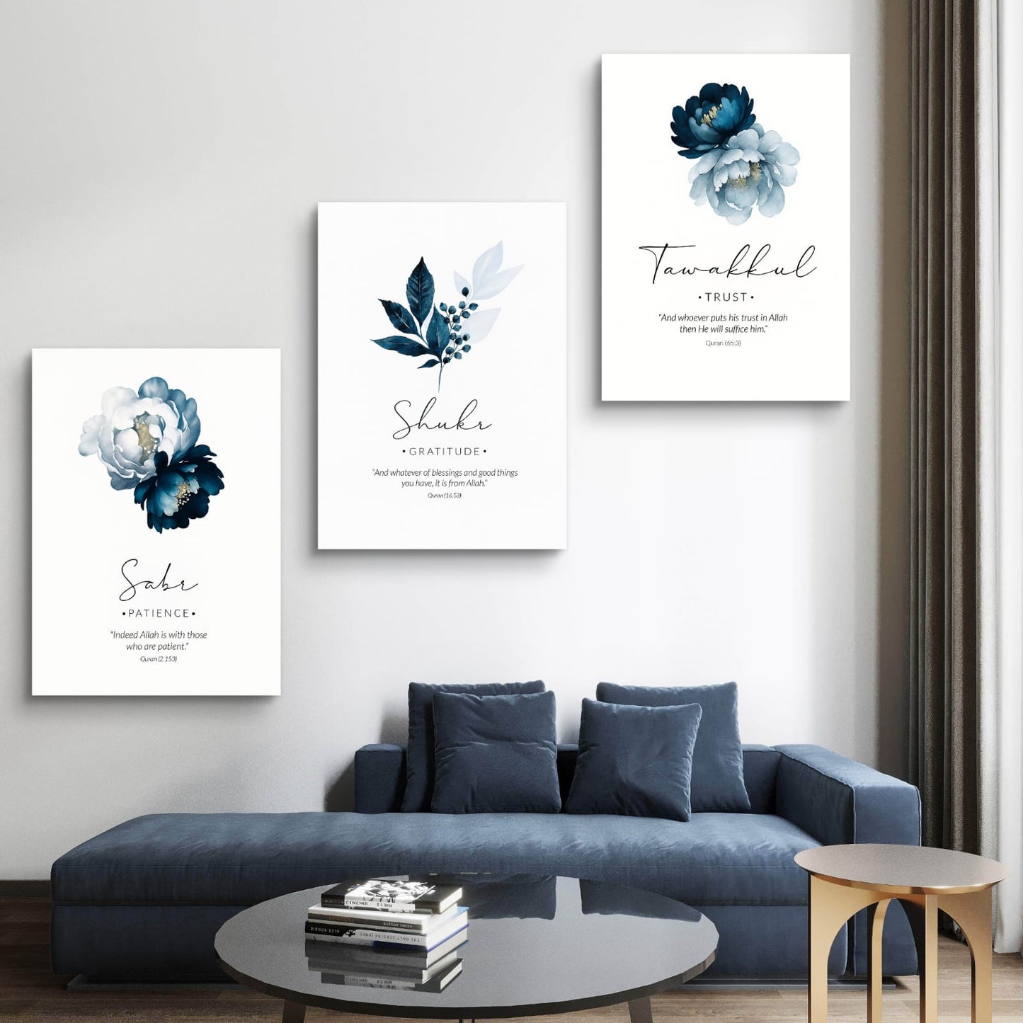 Sabr Shukr Tawakkul Premium Acrylic Islamic Wall Art , Islamic Painting
