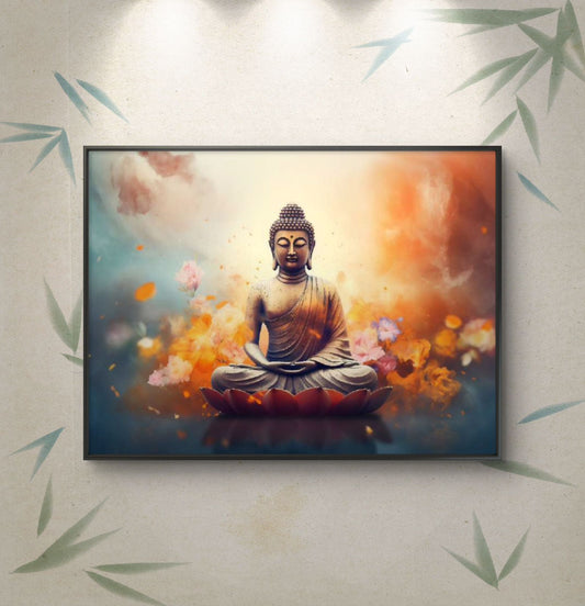 Lord Buddha Premium Canvas Painting - Canvas Wall Art | Decor By Neon