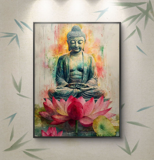 Lord Buddha Premium Canvas Painting - Canvas Wall Art | Decor By Neon