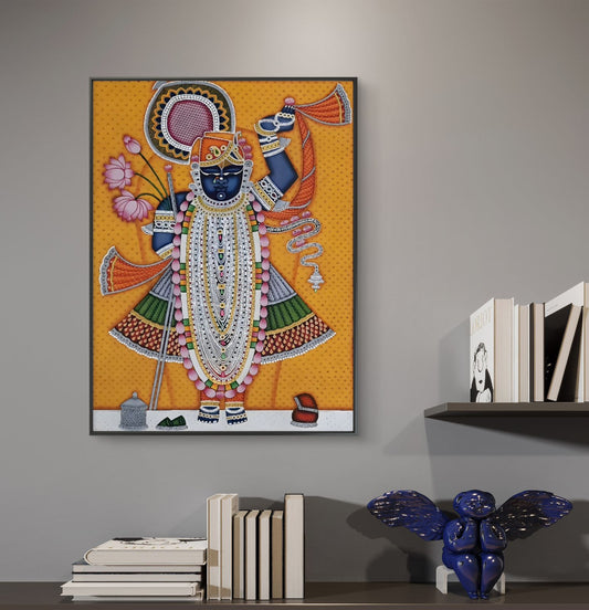 Traditional Pichwai Shrinathji Premium Canvas Painting - Canvas Wall Art | Decor By Neon