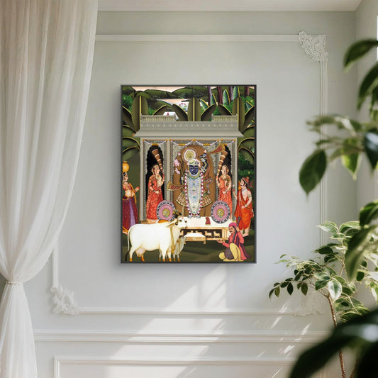 Traditional Pichwai Shrinathji Premium Canvas Painting - Canvas Wall Art | Decor By Neon